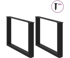 Kavos staliuko kojelės, 2 vnt., juodos, 60x(42-43) cm, plienas, U formos