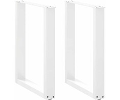 Valgomojo stalo kojelės, 2 vnt., baltos, 70x(72-73) cm, plienas, U formos