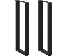 Kavos staliuko kojelės, U formos, 2 vnt., juoda, 50x(110-111)cm