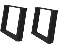 Kavos staliuko kojelės, U formos, 2 vnt., juoda, 70x(42-43) cm