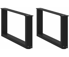 Kavos staliuko kojelės, U formos, 2 vnt., juoda, 70x(30-31)cm