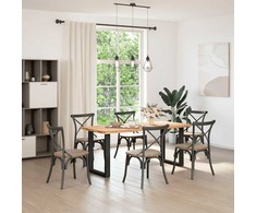Valgomojo stalo kojelės, 2 vnt., juodos, 70x(72-73) cm, plienas, U formos