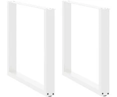 Valgomojo stalo kojelės, 2 vnt., baltos, 90x(72-73) cm, plienas, U formos