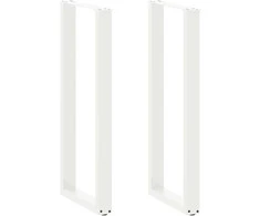 Kavos staliuko kojelės, U formos, 2 vnt., balta, 50x(110-111)cm