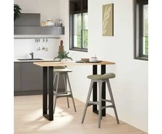 Kavos staliuko kojelės, U formos, 2 vnt., juoda, 40x(100-101)cm