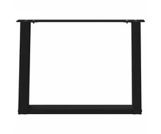 Kavos staliuko kojelės, U formos, 2 vnt., juoda, 70x(42-43) cm