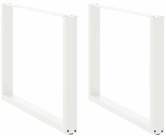 Valgomojo stalo kojelės, 2 vnt., baltos, 100x(72-73) cm, plienas, U formos