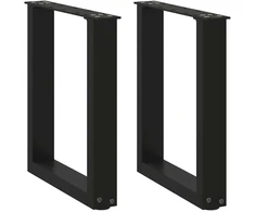 Kavos staliuko kojelės, 2 vnt., juodos, 28x(42-43) cm, plienas, U formos