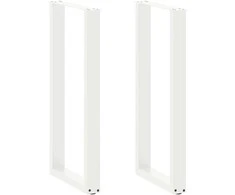 Kavos staliuko kojelės, U formos, 2 vnt., balta, 50x(100-101)cm
