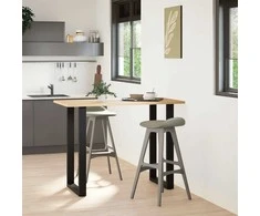 Kavos staliuko kojelės, U formos, 2 vnt., juoda, 60x(100-101)cm