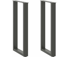 Konsolinio stalo kojelės, U formos, 2 vnt., antracito spalvos, 28x(72-73) cm, plienas