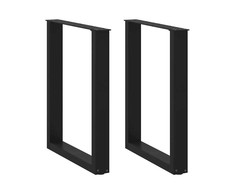 Valgomojo stalo kojelės, 2 vnt., juodos, 60x(72-73) cm, plienas, U formos