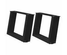 Kavos staliuko kojelės, U formos, 2 vnt., juoda, 50x(30-31)cm