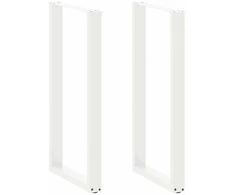 Kavos staliuko kojelės, U formos, 2 vnt., balta, 60x(110-111)cm