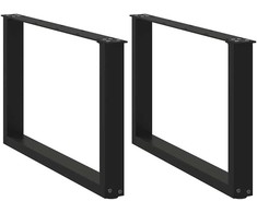 Kavos staliuko kojelės, 2 vnt., juodos, 60x(42-43) cm, plienas, U formos