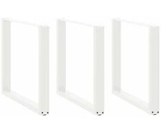 Valgomojo stalo kojelės, 3 vnt., baltos, 90x(72-73) cm, plienas, U formos
