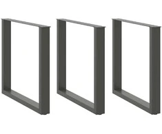 Valgomojo stalo kojos, 3 vnt., antracito spalvos, 90x(72-73) cm, plienas, U formos