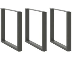 Valgomojo stalo kojos, 3 vnt., antracito spalvos, 80x(72-73) cm, plienas, U formos