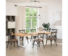 Valgomojo stalo kojelės, 3 vnt., baltos, 80x(72-73) cm, plienas, U formos