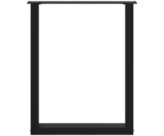 Valgomojo stalo kojelės, 3 vnt., juodos, 70x(72-73) cm, plienas, U formos