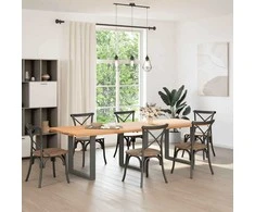 Valgomojo stalo kojos, 3 vnt., antracito spalvos, 90x(72-73) cm, plienas, U formos