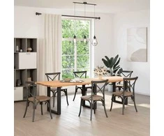 Valgomojo stalo kojelės, 3 vnt., juodos, 70x(72-73) cm, plienas, U formos