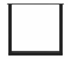 Valgomojo stalo kojelės, 3 vnt., juodos, 80x(72-73) cm, plienas, U formos