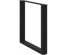 Valgomojo stalo kojelės, 3 vnt., juodos, 90x(72-73) cm, plienas, U formos