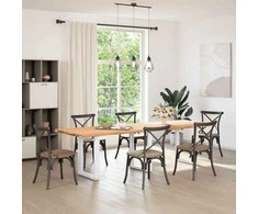 Valgomojo stalo kojelės, 3 vnt., baltos, 70x(72-73) cm, plienas, U formos