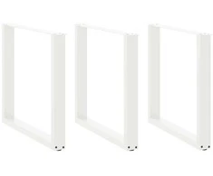 Valgomojo stalo kojelės, 3 vnt., baltos, 80x(72-73) cm, plienas, U formos