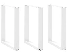 Valgomojo stalo kojelės, 3 vnt., baltos, 70x(72-73) cm, plienas, U formos