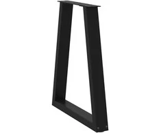 Kavos staliuko kojelės, V formos, 2 vnt., juoda, 50x(72-73)cm