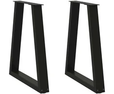 Kavos staliuko kojelės, V formos, 2 vnt., juoda, 60x(72-73)cm
