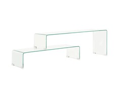 Kavos staliukų rinkinys, 2dalių, 90x30x20/110x30x40cm, stiklas