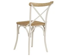 Kėdės, 4 vnt., baltos sp., mango med. mas., kryžminio dizaino