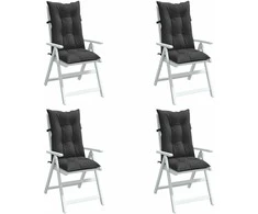 Kėdės pagalvėlės, 4vnt., antracito, 120x50x7cm, audinys
