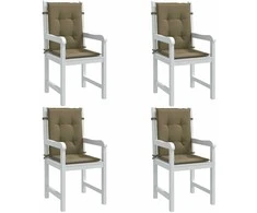 Kėdės pagalvėlės, 4vnt., taupe, 100x50x4cm, audinys