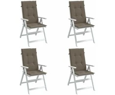 Kėdės pagalvėlės, 4vnt., taupe, 120x50x4cm, audinys