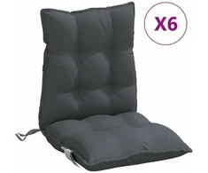 Kėdės pagalvėlės, 6vnt., antracito, oksfordo audinys