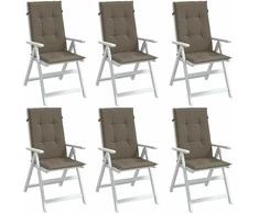 Kėdės pagalvėlės, 6vnt., taupe, 120x50x4cm, audinys