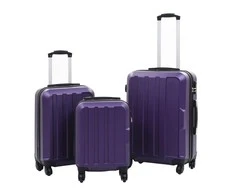 Kelioninis Lagaminų su ratukais rinkinys, 3 vnt., violetinis, ABS