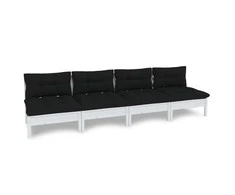 Keturvietė sodo sofa su antracito pagalvėlėmis, pušies masyvas
