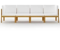 Keturvietė sodo sofa su pagalvėlėmis, akacijos medienos masyvas