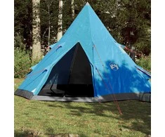 Stovyklavimo palapinė, mėlyna, keturvietė, tipi dizaino