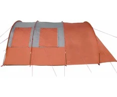 Stovyklavimo palapinė, pilka ir oranžinė, keturvietė, tunelinė