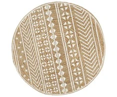 Kilimas, 90cm, džiutas, rankų darbo, su baltos spalvos raštu