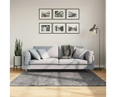 Kilimas HUARTE, antracito, 160x160 cm, trumpi šereliai
