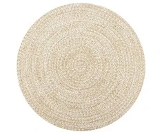 Kilimas, baltos ir natūralios sp., 90cm, džiutas, rankų darbo