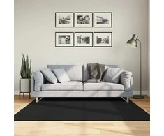Kilimas HUARTE, juodas, 160x160cm, trumpi šereliai