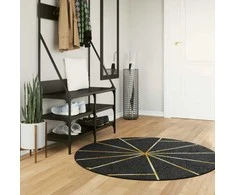 Kilimas, juodas ir auksinis, 120cm, neslystantis, plaunamas